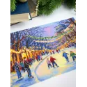 Siuvinėjimo kryželiu rinkinys "Naujametinė čiuožykla" 17*25 cm SNV-1032