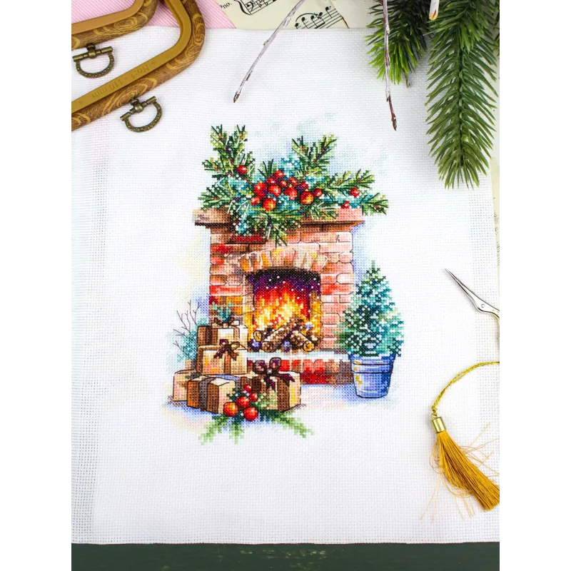 Kit point de croix "L'approche des fêtes" 20*14 cm SNV-1025