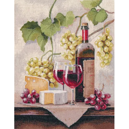 Kryželiu siuvinėjimo rinkinys "Vyno natiurmortas" 25×32 cm S1754