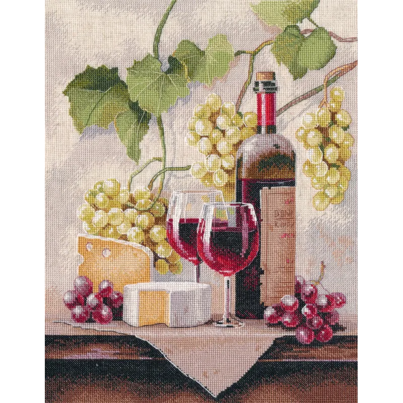 Kryželiu siuvinėjimo rinkinys "Vyno natiurmortas" 25×32 cm S1754