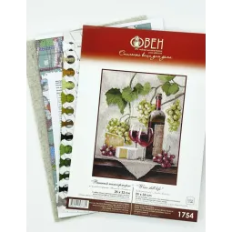 Cross stitch kit "Wine Still Life" 25×32 cm S1754
