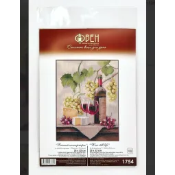 Kit point de croix "Nature morte au vin" 25×32 cm S1754