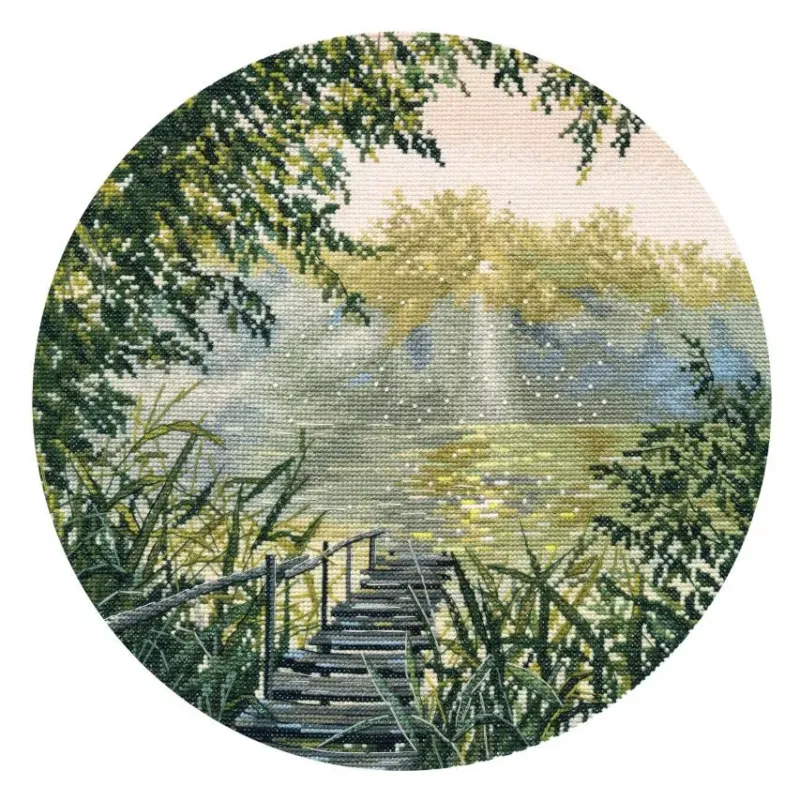 Siuvinėjimo kryželiu rinkinys "Aušros tyla" 25x25 cm S1752