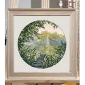 Kit de point de croix "Le silence de l'aube" 25×25 cm S1752