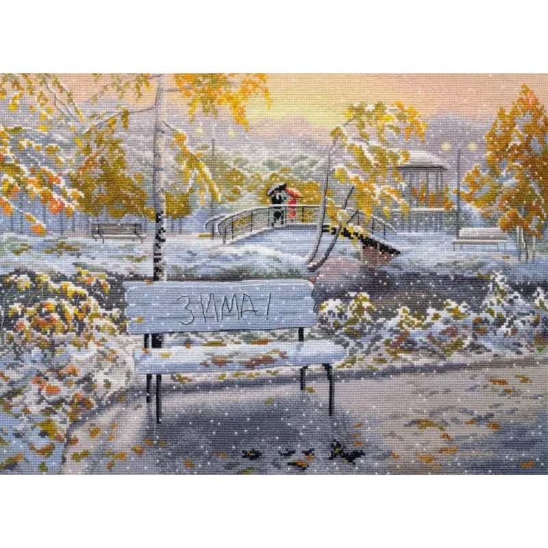 Kreuzstich-Set "Früher Schnee" 36×27 cm S1744