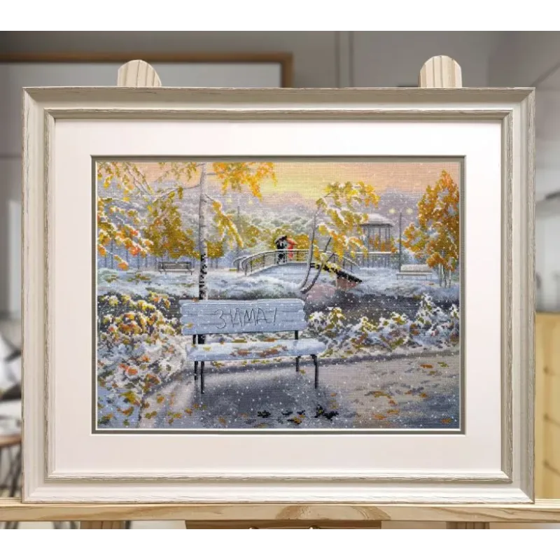 Kreuzstich-Set "Früher Schnee" 36×27 cm S1744