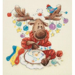 Cross stitch kit KLART "Preparing for Christmas" 16 x 18 cm KL8-532