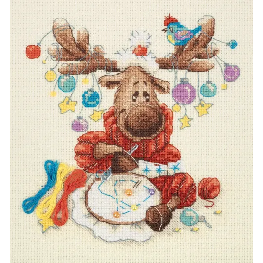 Cross stitch kit KLART "Preparing for Christmas" 16 x 18 cm KL8-532