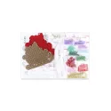 Point de croix sur base en bois "Décoration de sapin de Noël. Traîneau festif" 8*9 cm SO-145