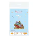 Cross-stich on wooden base "Christmas tree decoration. Festive sleigh" 8*9 cm SO-145