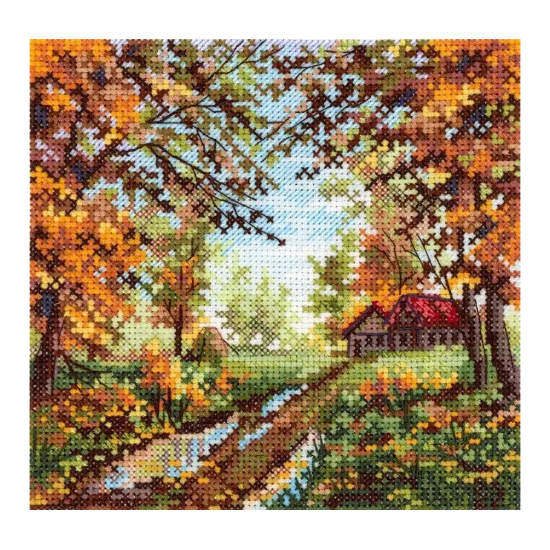 Siuvinėjimo kryželiu rinkinys "Ankstyvas ruduo" 14*14 cm SNV-1021