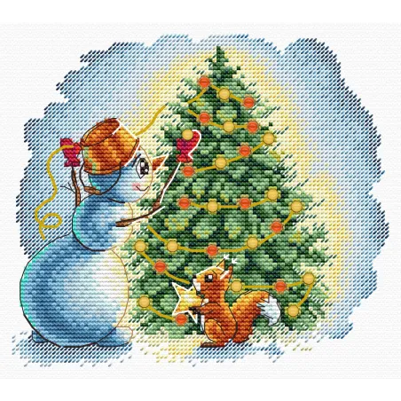 Cross stitch kit "Decorating the Christmas tree" 17*15 cm SM-1254