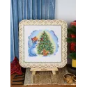 Kit point de croix "Décorer le sapin de Noël" 17*15 cm SM-1254