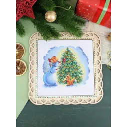 Cross stitch kit "Decorating the Christmas tree" 17*15 cm SM-1254