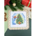 Kit point de croix "Décorer le sapin de Noël" 17*15 cm SM-1254