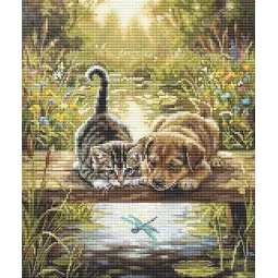 Cross stitch kit "Friends" 21,5 х 25,5 cm SAND-50