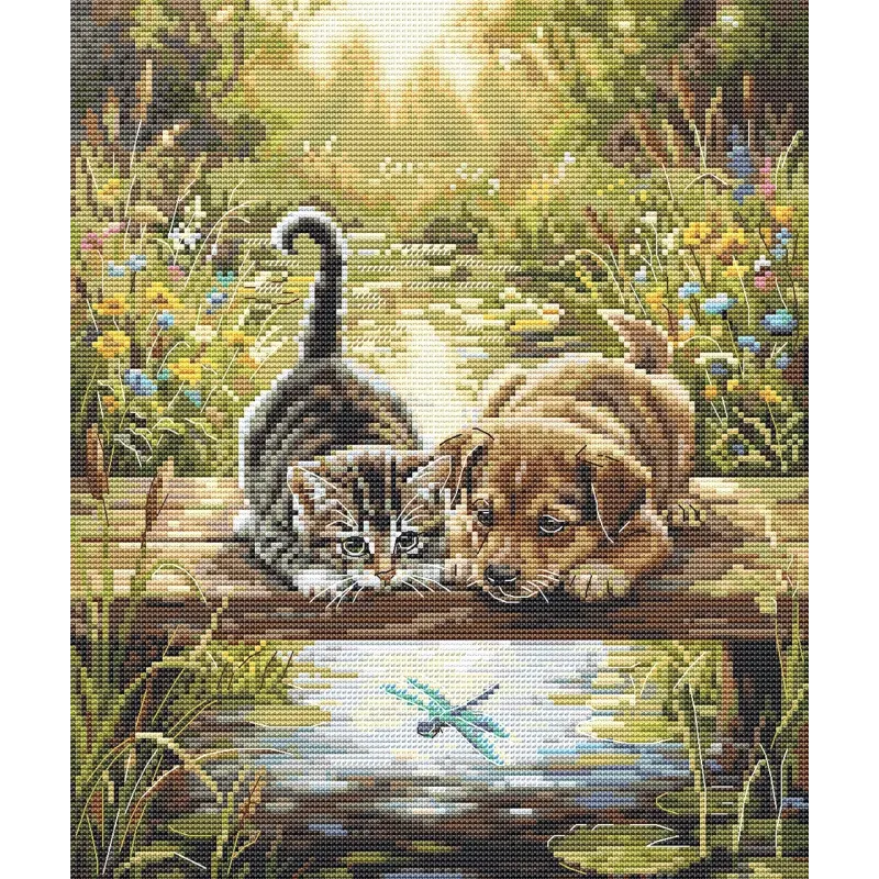 Cross stitch kit "Friends" 21,5 х 25,5 cm SAND-50