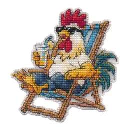 Cross stitch kit "Magnet. Beach relaxation" 8,6×9,3 cm S1745