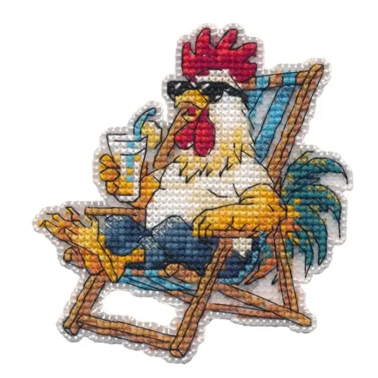 Cross stitch kit "Magnet. Beach relaxation" 8,6×9,3 cm S1745