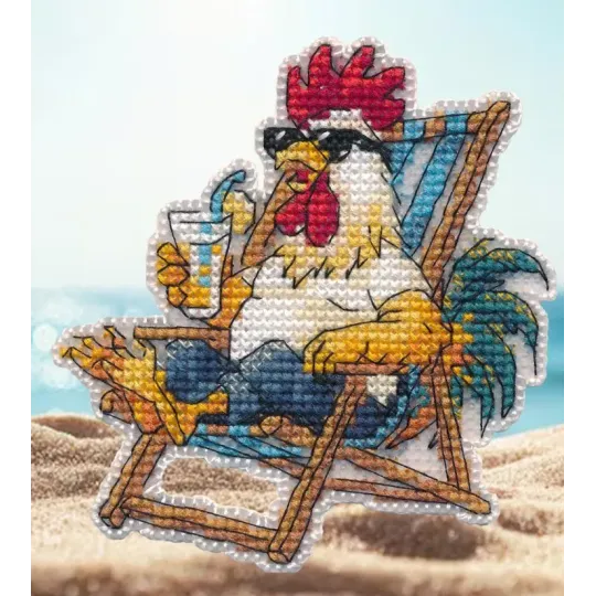 Kit de point de croix "Aimant. Détente à la plage" 8,6×9,3 cm S1745