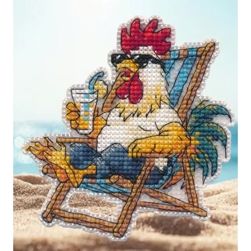 Cross stitch kit "Magnet. Beach relaxation" 8,6×9,3 cm S1745
