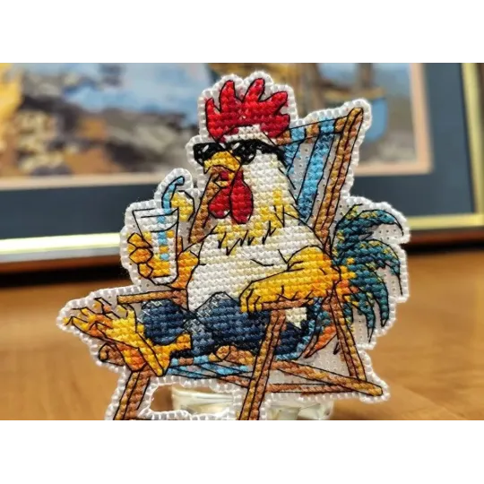 Cross stitch kit "Magnet. Beach relaxation" 8,6×9,3 cm S1745