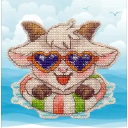 Cross stitch kit "Magnet. On vacation" 8,7×7,6 cm S1738