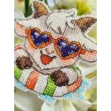 Kit point de croix "Aimant. En vacances" 8,7×7,6 cm S1738