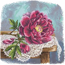 Kreuzstich-Set "Samtpäonie" 25 x 24 cm SANB-32
