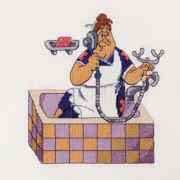 Ristinės siuvinėjimo rinkinys KLART "Fröken Bock" 18 x 16.5 cm KLCMF-8-575