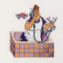 Kit de point de croix KLART "Fröken Bock" 18 x 16.5 cm KLCMF-8-575