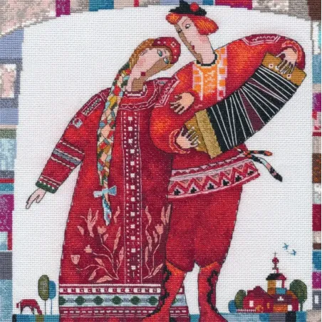 Набор для вышивания крестом "Играй, гармонь" 25×25 см S1749