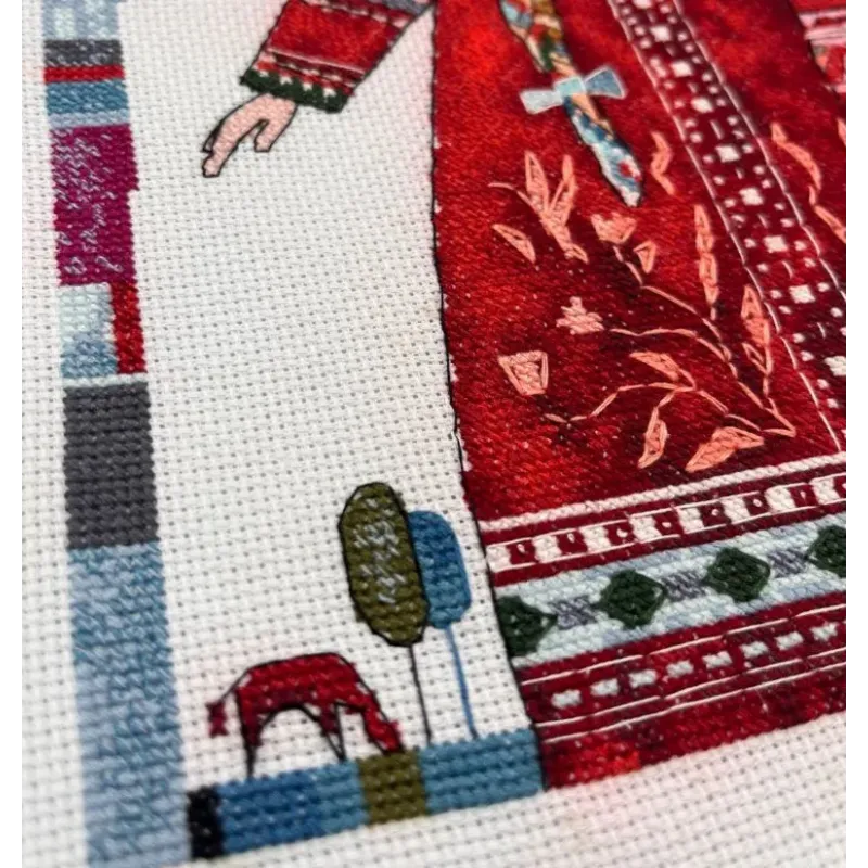 Kit point de croix "Jeu, Accordéon" 25×25 cm S1749
