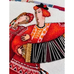 Kreuzstich-Set "Spiel, Akkordeon" 25×25 cm S1749