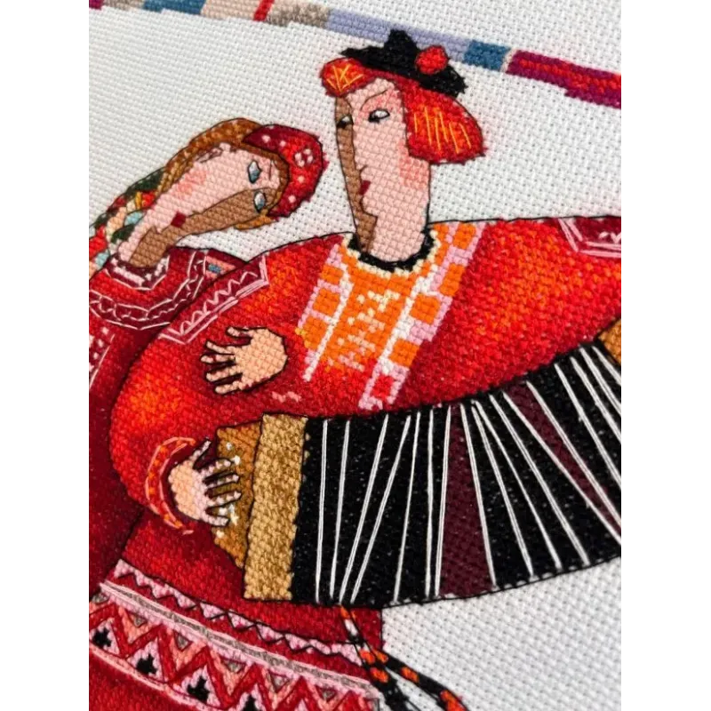 Kreuzstich-Set "Spiel, Akkordeon" 25×25 cm S1749