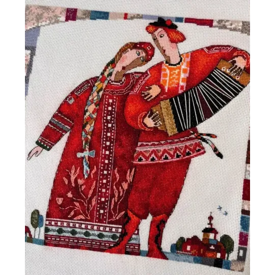 Набор для вышивания крестом "Играй, гармонь" 25×25 см S1749