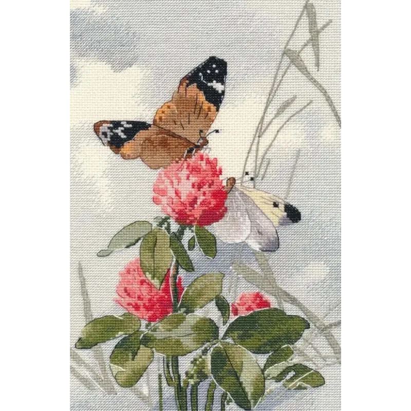 Kit point de croix "Danse sur les fleurs" 15x25 cm S1741
