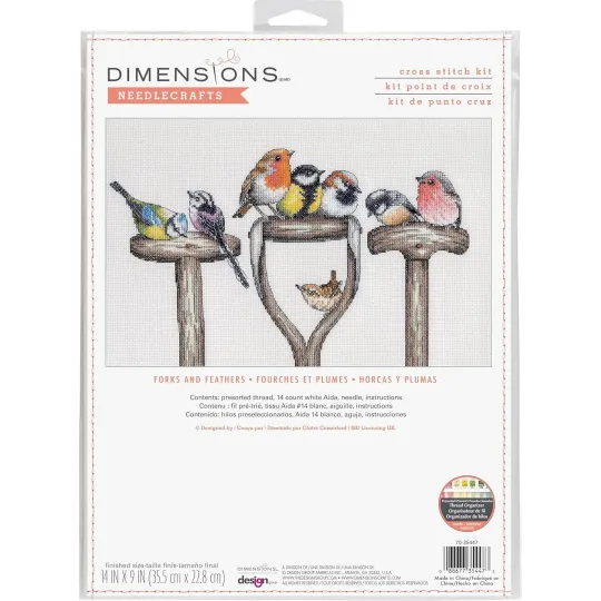 Kit de point de croix Fourchettes et Plumes D70-35447