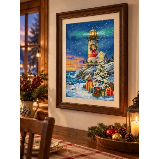 Kit de point de croix "Phare Noël" 23 x 32 cm SLETIL9993