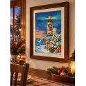 Kreuzstich-Set "Leuchtturm Weihnachten" 23 x 32 cm SLETIL9993