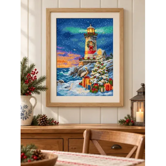 Kit de point de croix "Phare Noël" 23 x 32 cm SLETIL9993
