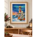 Kreuzstich-Set "Leuchtturm Weihnachten" 23 x 32 cm SLETIL9993