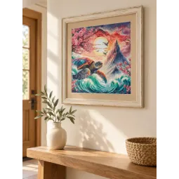 Siuvinėjimo kryželiu rinkinys "Rytinės saulės vėžlys" 27.94 × 27.94 AVA-P056