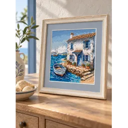 Kreuzstich-Set "Die Fischerhütte" 19,05 x 17,78 cm AVA-P103