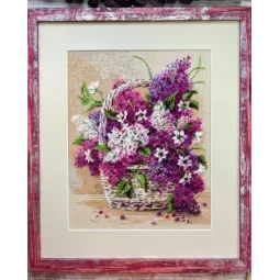 Korb mit Flieder 24x30 cm SR2359