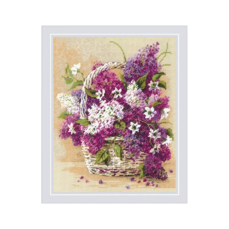 Korb mit Flieder 24x30 cm SR2359