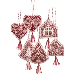 Ornements de Noël Motifs Pain d'épices 3 pcs, 7x8 cm chacun SR2363AC