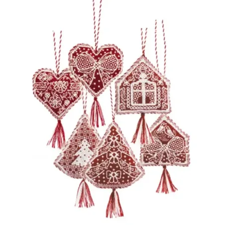 Ornements de Noël Motifs Pain d'épices 3 pcs, 7x8 cm chacun SR2363AC
