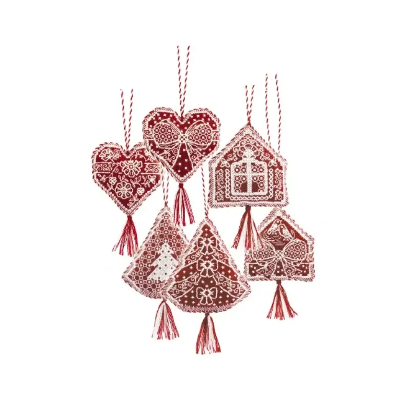 Ornements de Noël Motifs Pain d'épices 3 pcs, 7x8 cm chacun SR2363AC