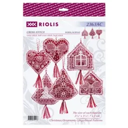 Christmas Ornaments Gingerbread Patterns 3 pcs., 7x8 cm each SR2363AC